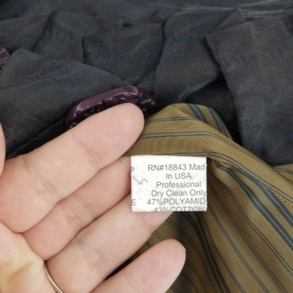 Anthropologie People Like Frank Pleated Edge Metallic Blazer Size Medium Blue - Picture 6 of 8